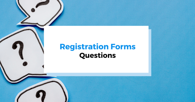 registration form questions header