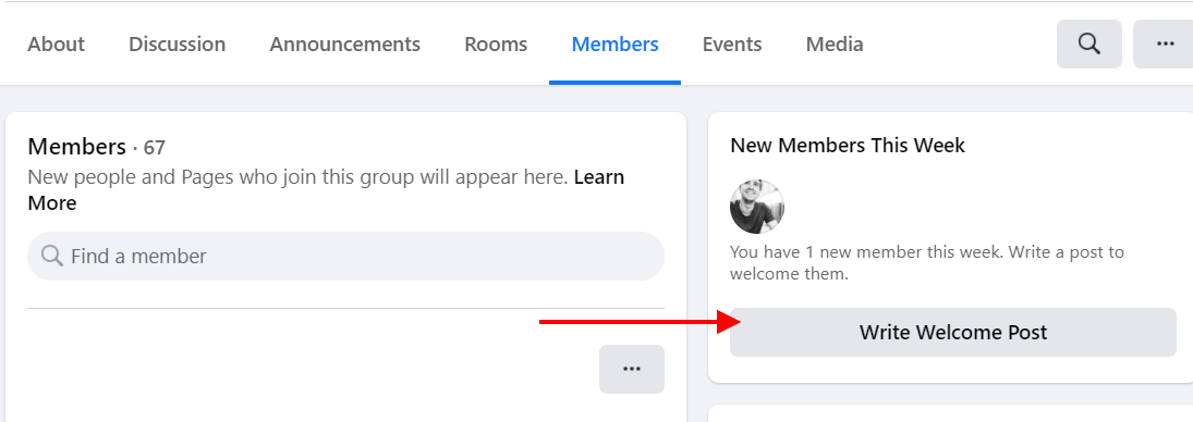 welcome new members in a facebook group
