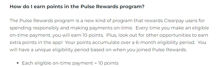 clearpay rewards