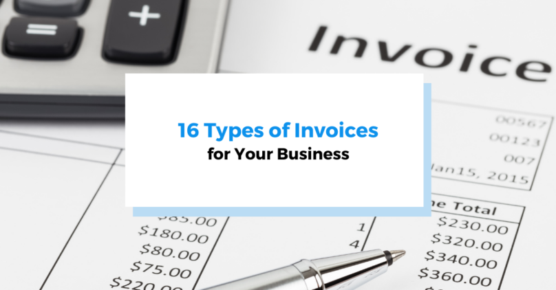 16 types of invoices for your business infographic