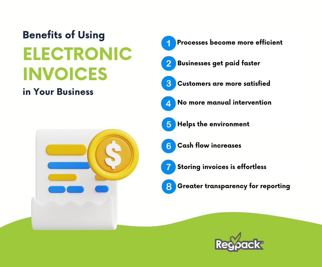 benefits of using electronic invoices infographic