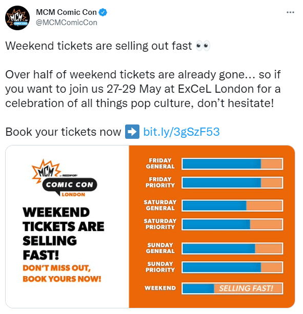OVER HALF THE TICKETS ARE NOW SOLD