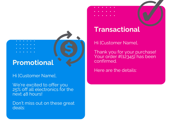 promotional vs transactional emails infographic