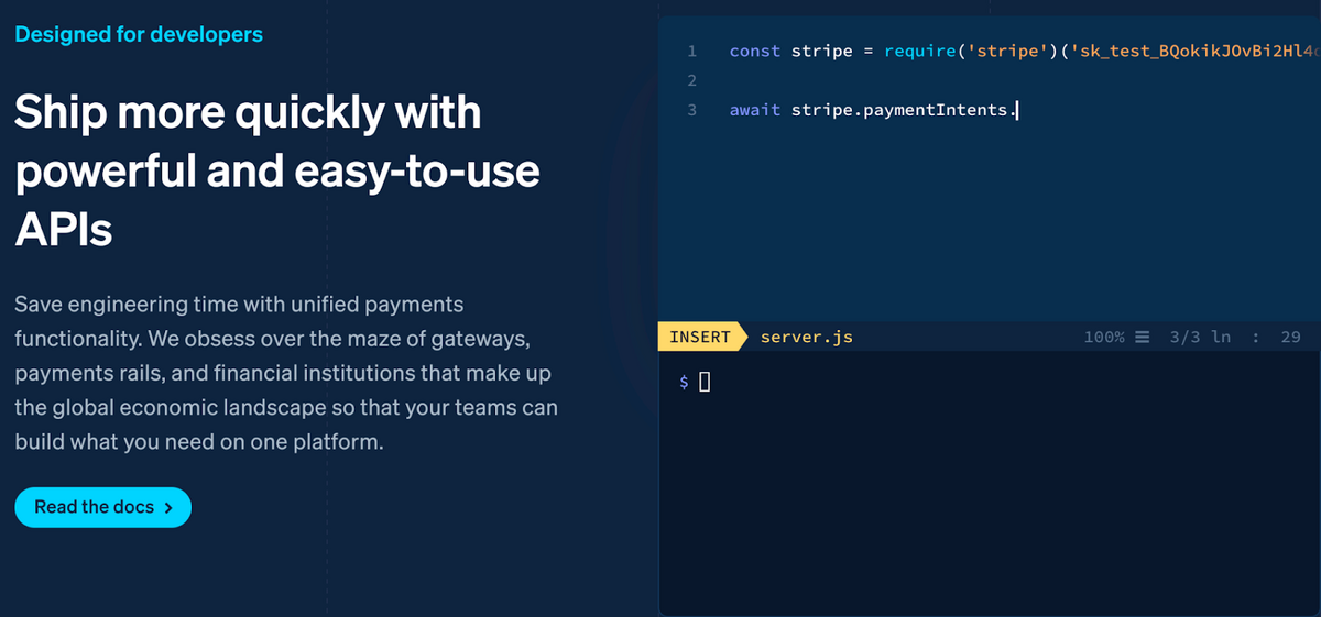 Stripe payment process software