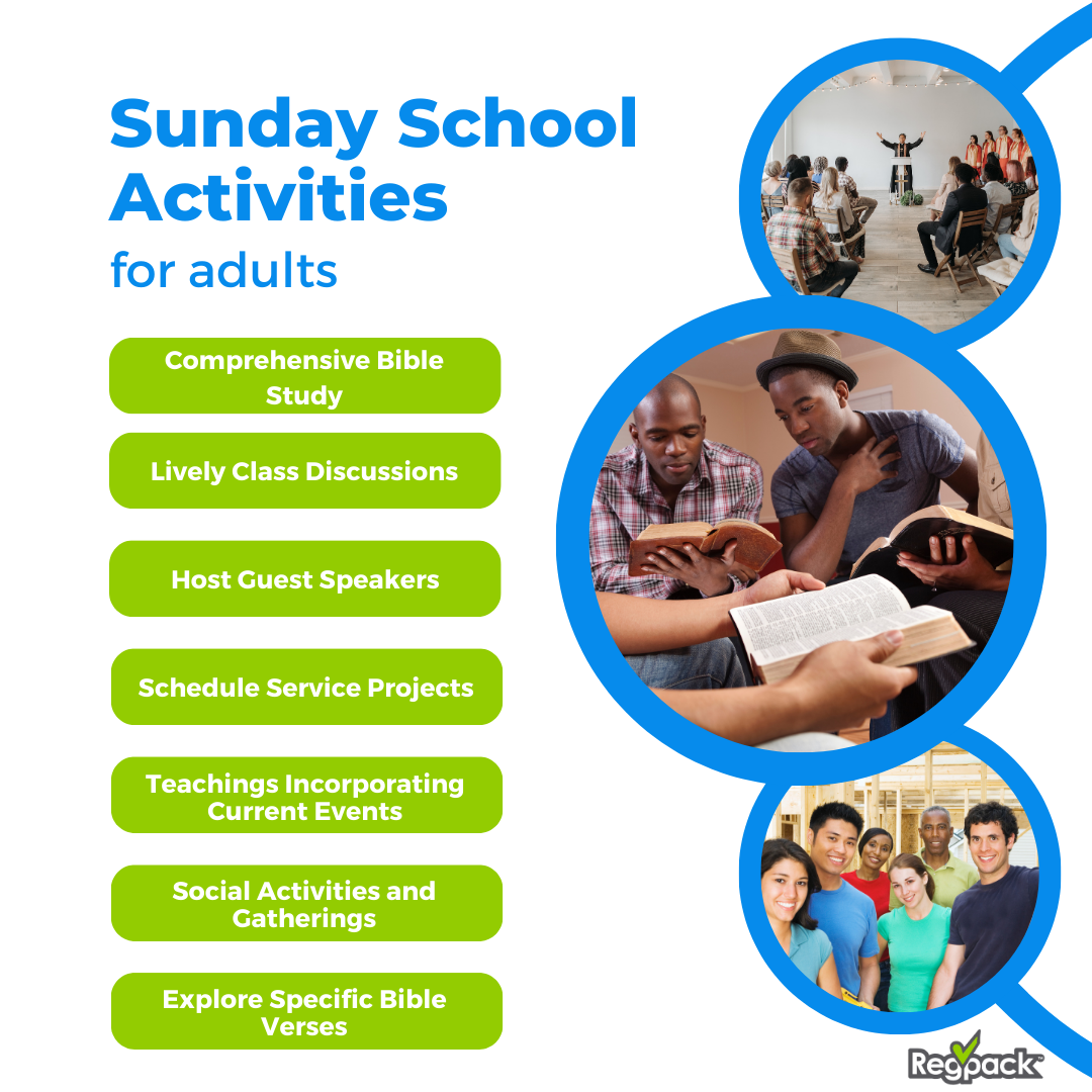 sunday school activities for adults infographic