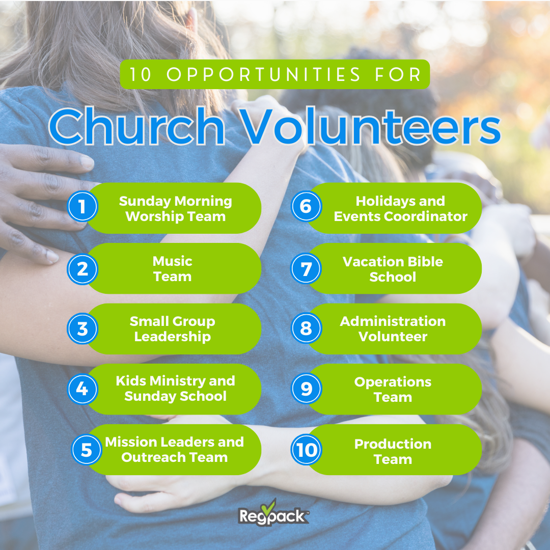 10 opportunities for church volunteers infographic