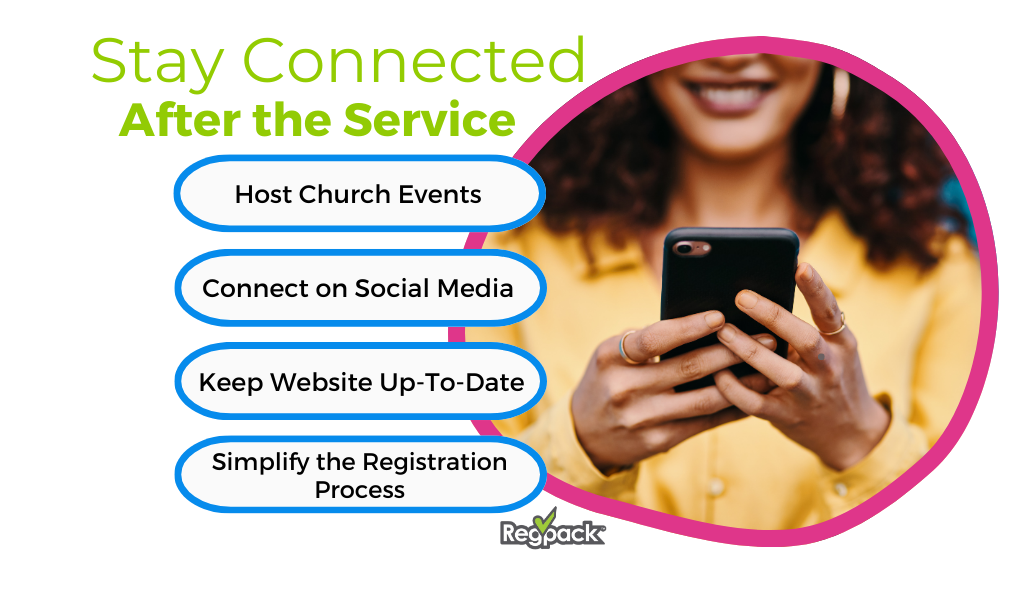 how to stay connected with new church members infographic