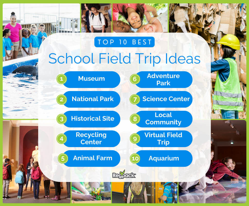 top 10 best school field trip ideas infographic